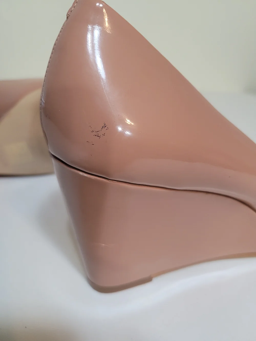J. Crew Blush Patent Leather Nude Wedge Pumps Women Shoes Size 10.5 M
